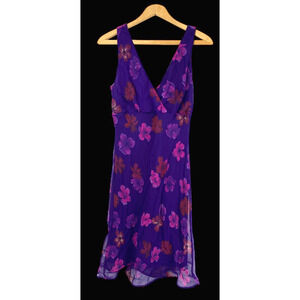 Giorgio Fiorlini Dress 9/10 Babydoll Empire Waist Purple Floral Y2K Fairy Core